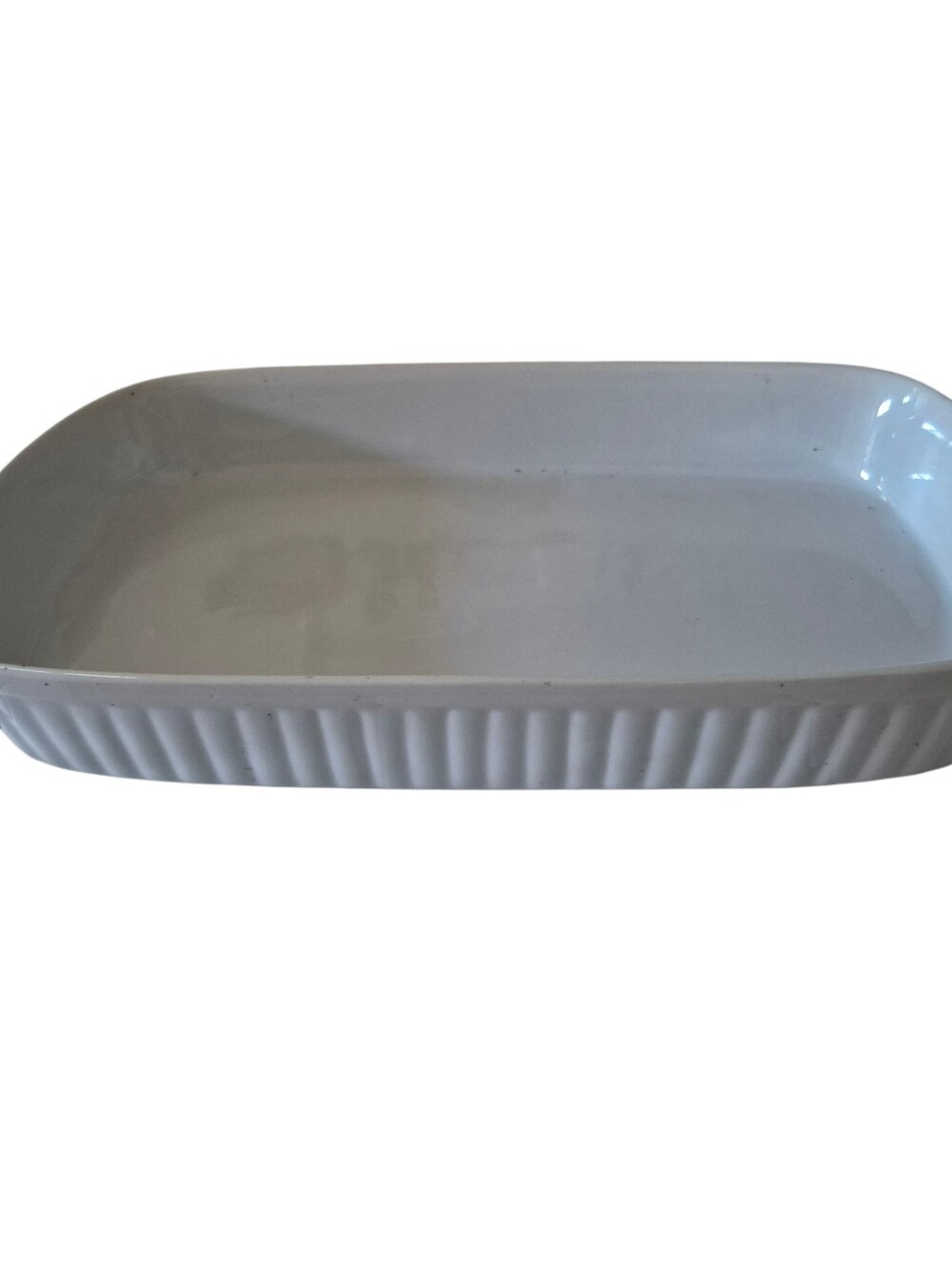 Vintage WCL white ceramic ribbed baking dish 11x7x2-inch Rectangular Cassarole